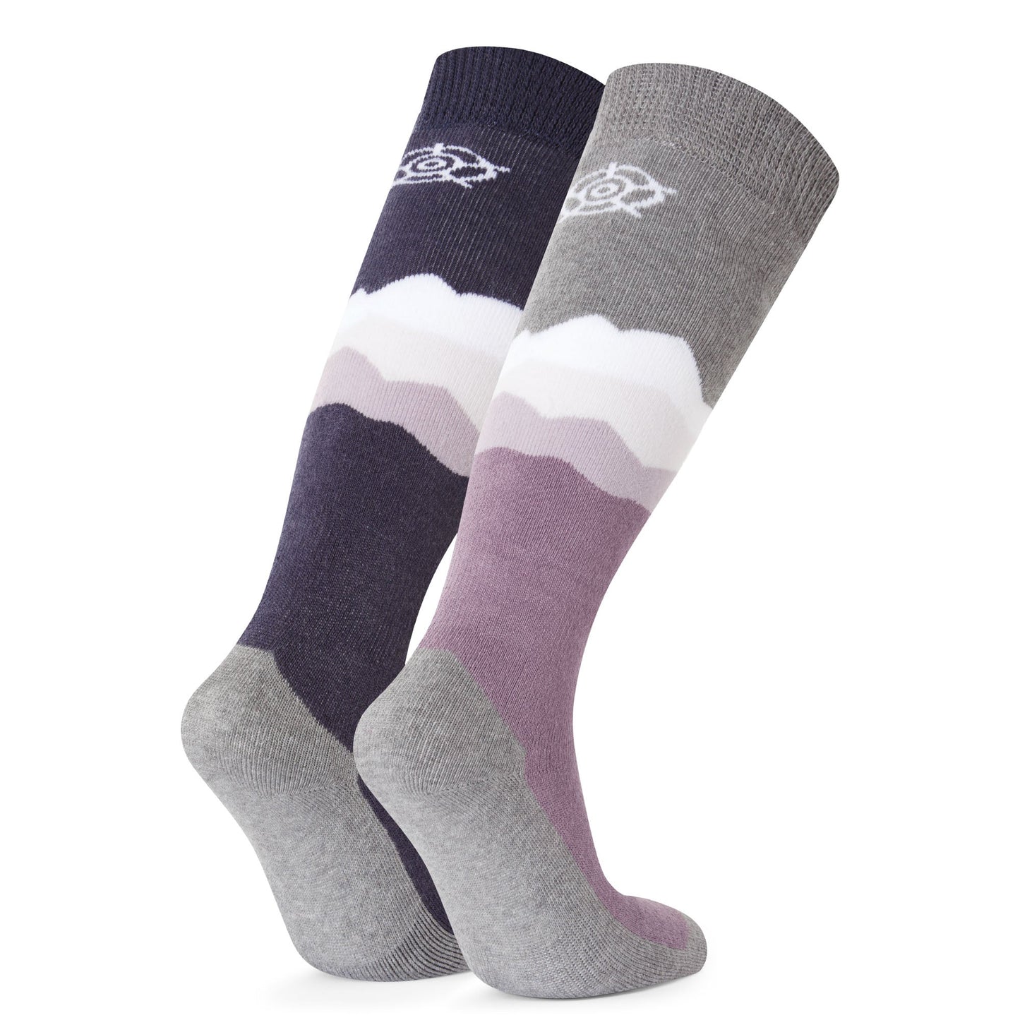 Allevard Womens Ski Socks - Lavender Grey/Oxford Blue