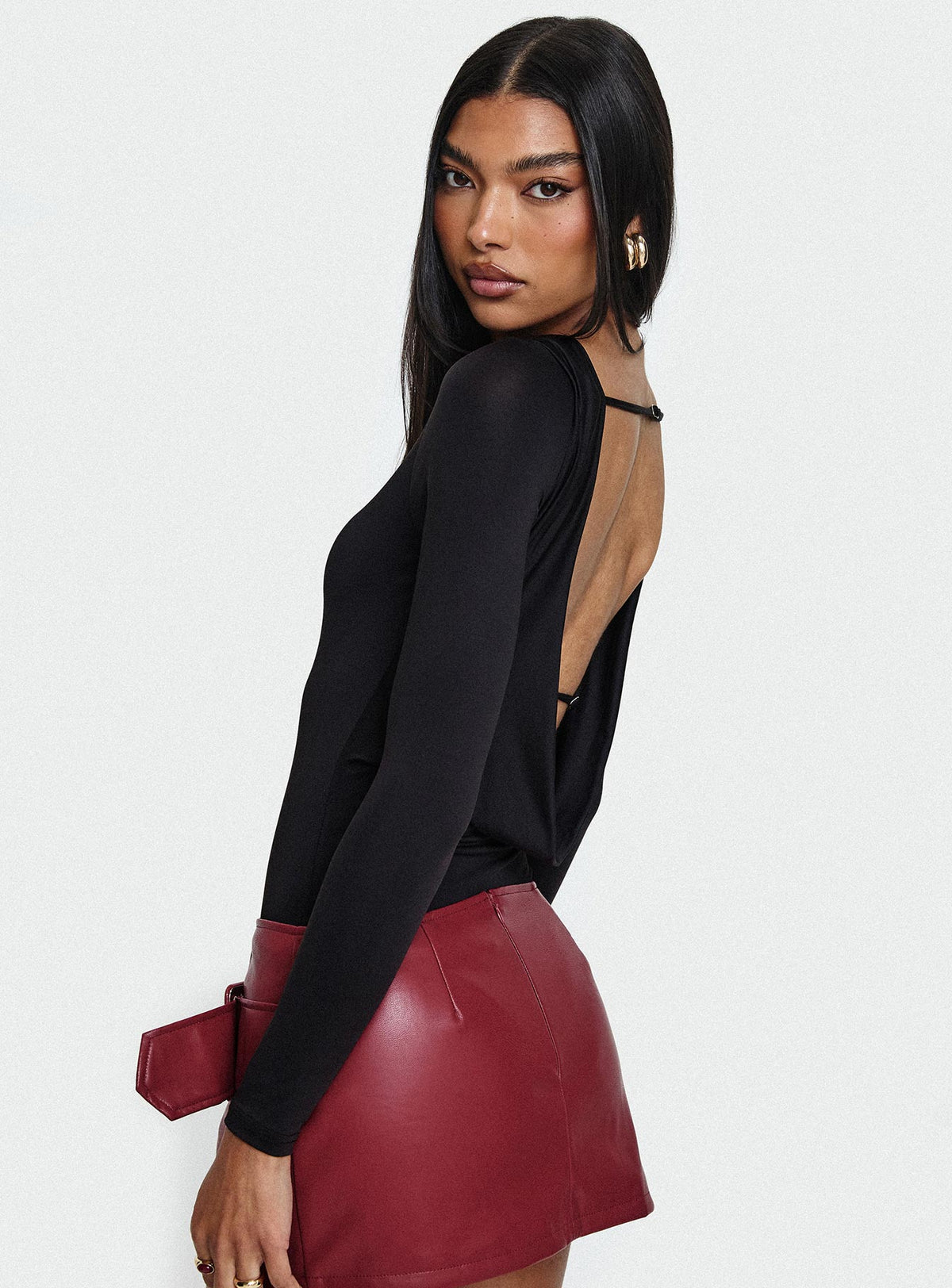 Quinby Backless Long Sleeve Bodysuit