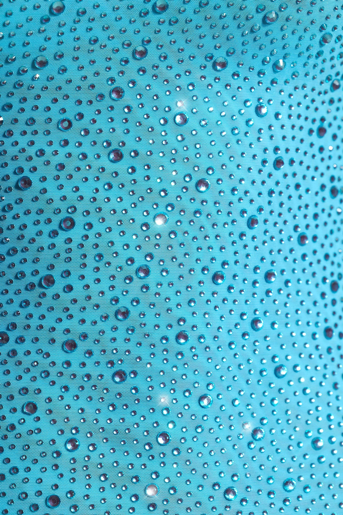 Embellished Bodycon Mini Dress in Aqua Blue