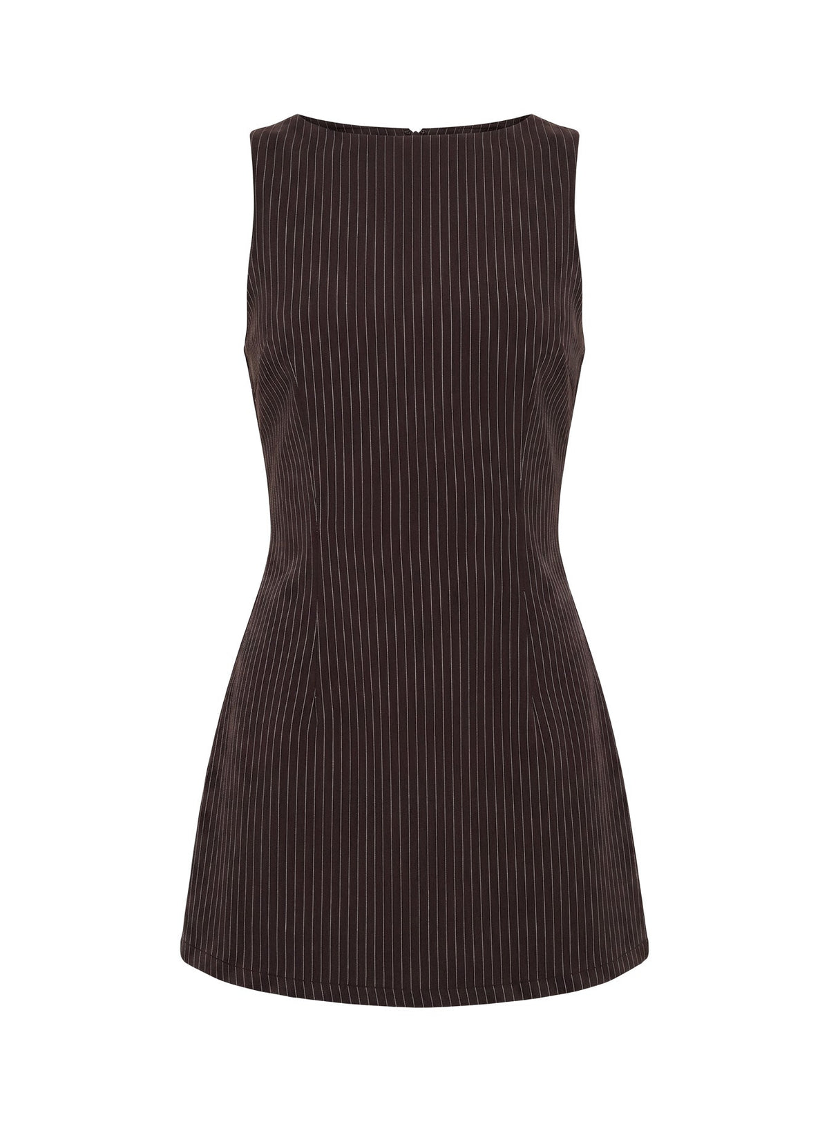Yumiko Romper Brown Pinstripe Tall