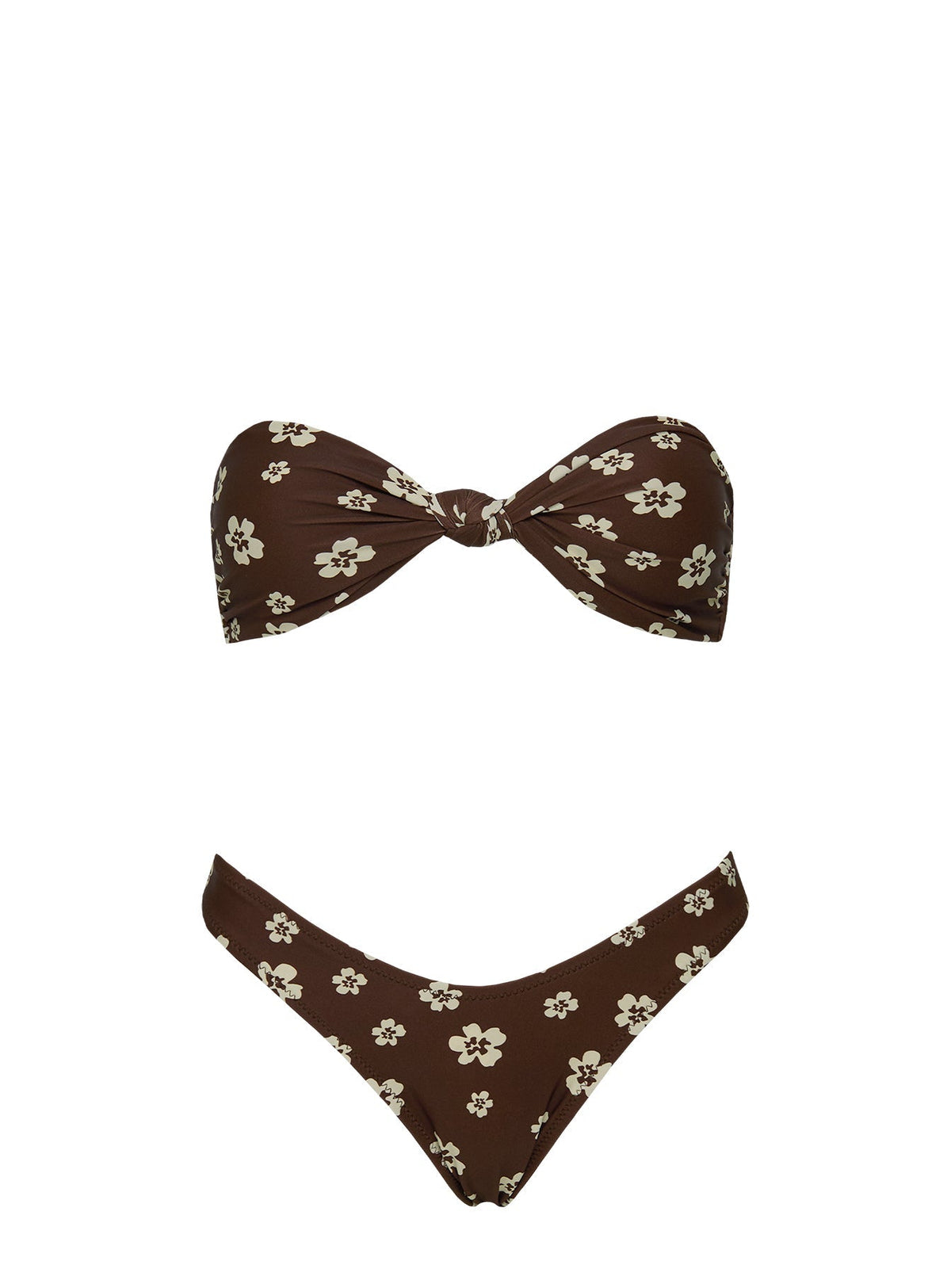 Timka High Side Bikini Bottoms Brown Floral