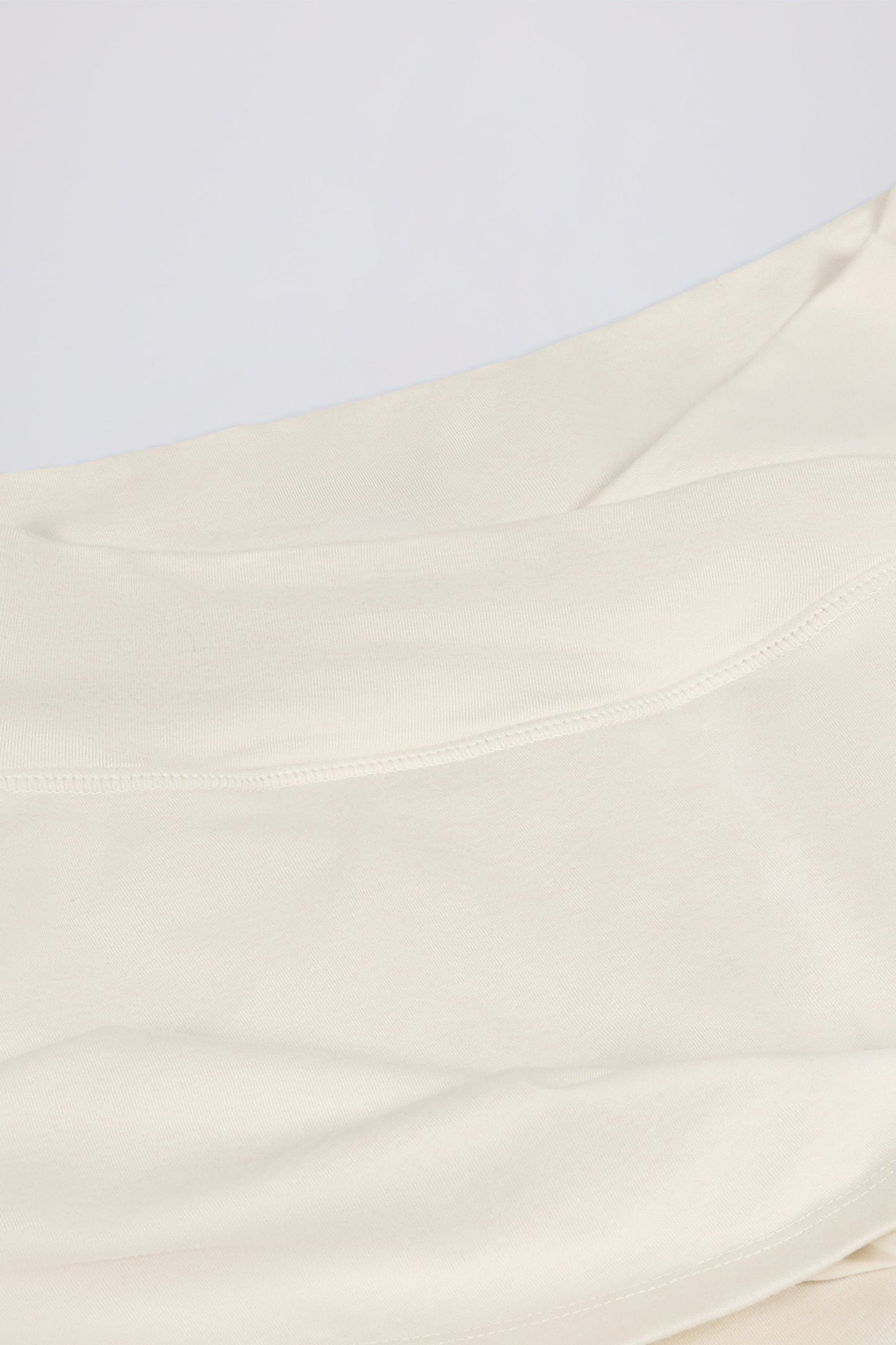 Brushed Jersey Crossover Mini Skort in Vanilla