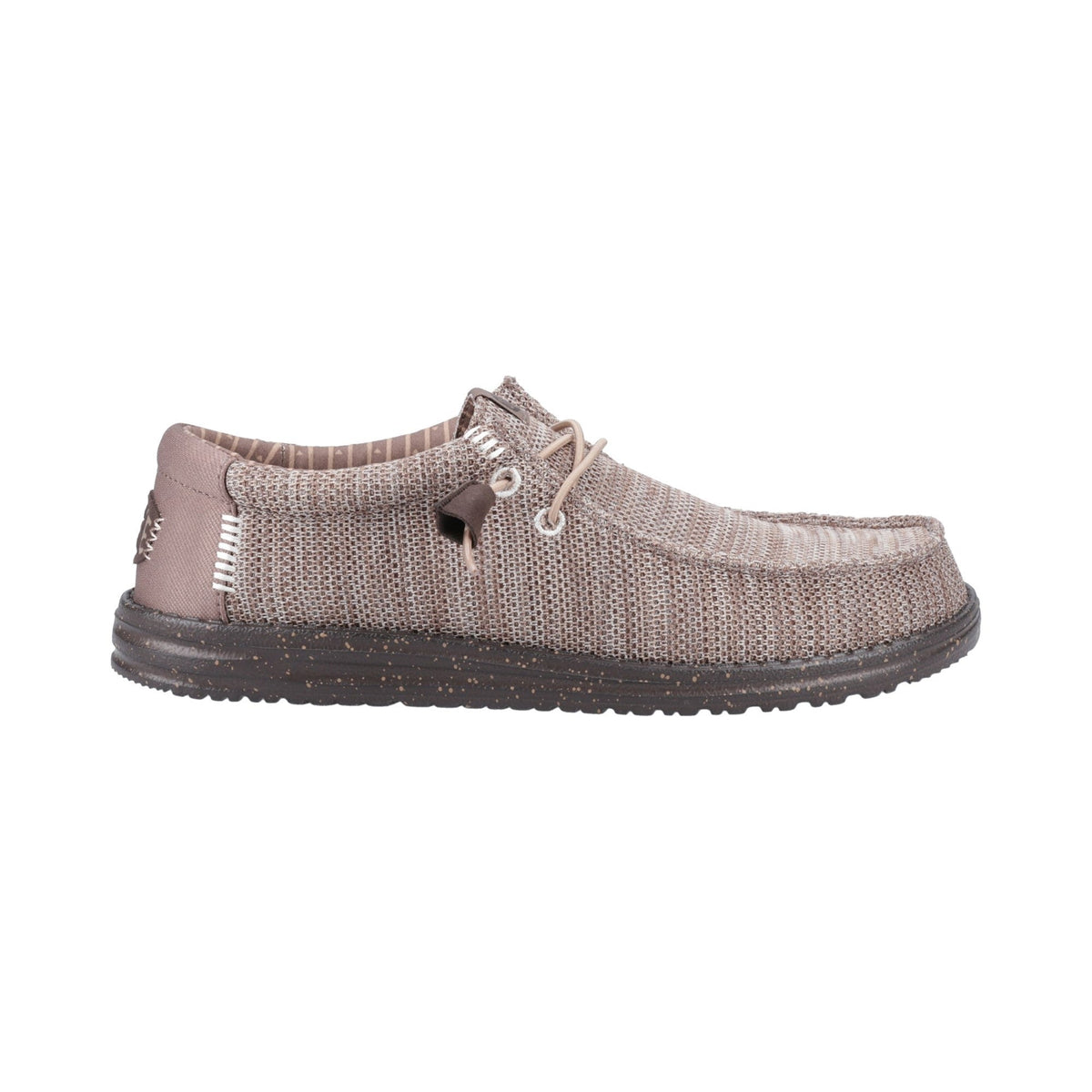 HEYDUDE Wally Stretch Mesh Mens Shoes - Deep Taupe/Mole Brown