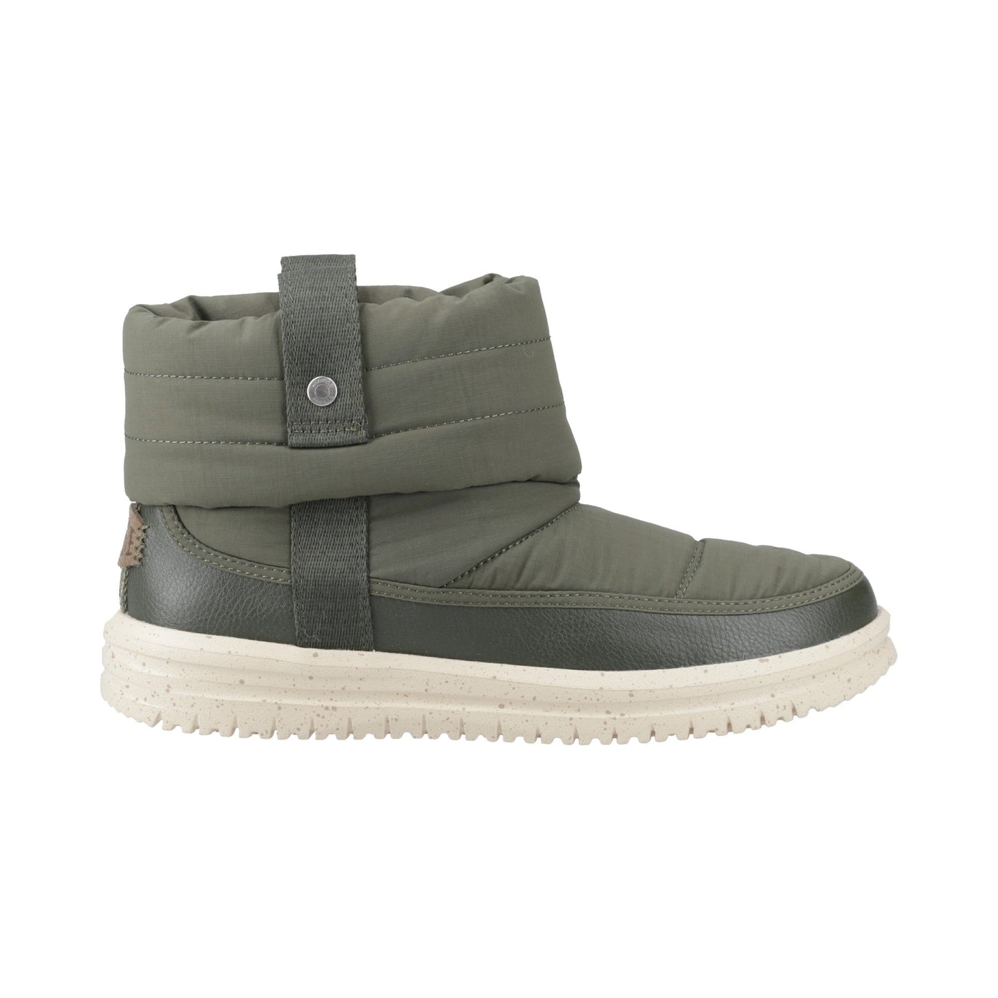 HEYDUDE Camden Cuff Nylon Quilt Womens Boot - Dark Olive