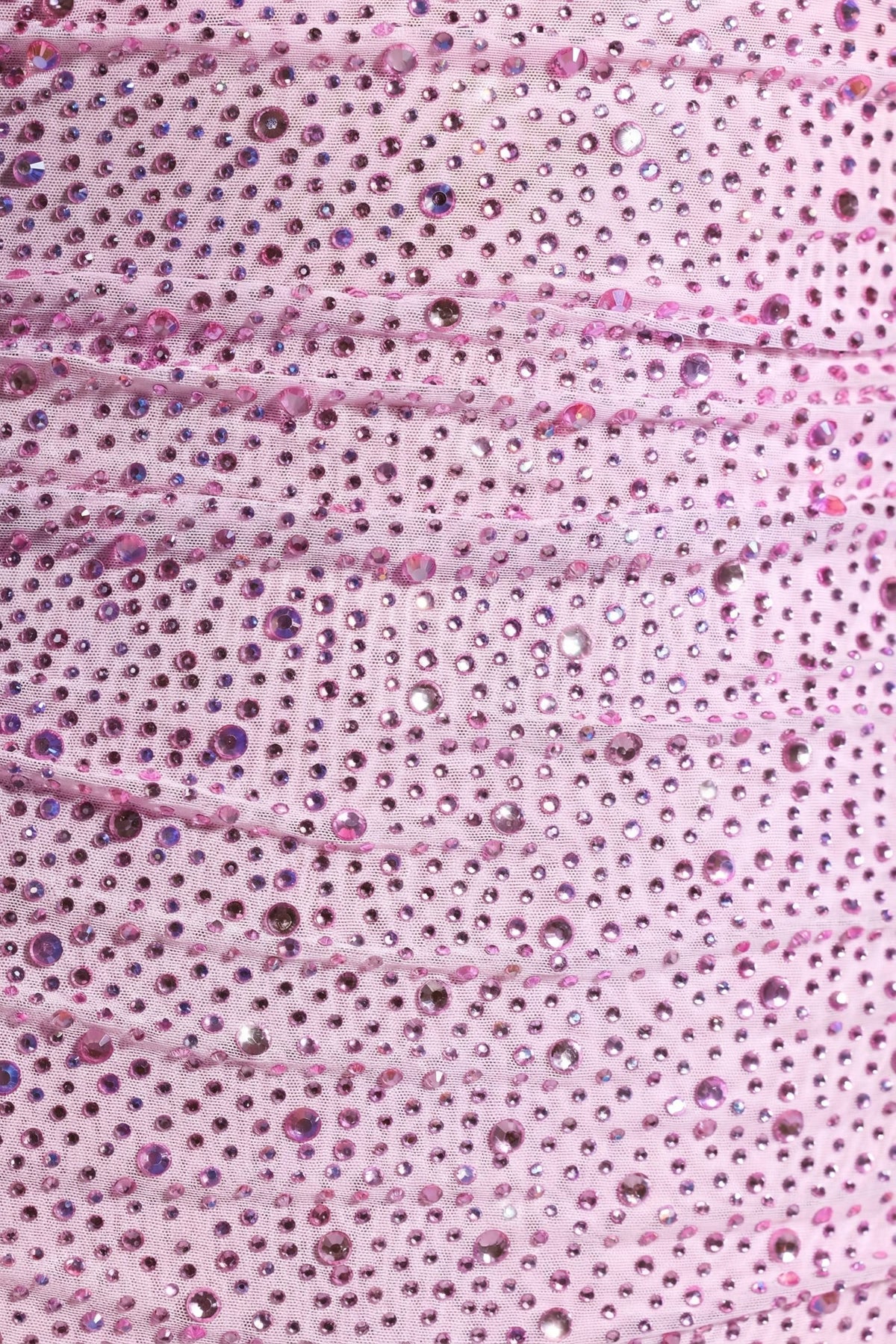 Embellished Draped Cowl-Neck Mini Dress in Peony Pink