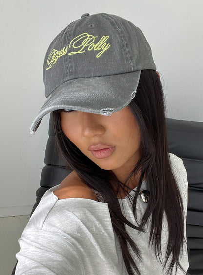 Off Duty Distressed Cap Grey / Yellow