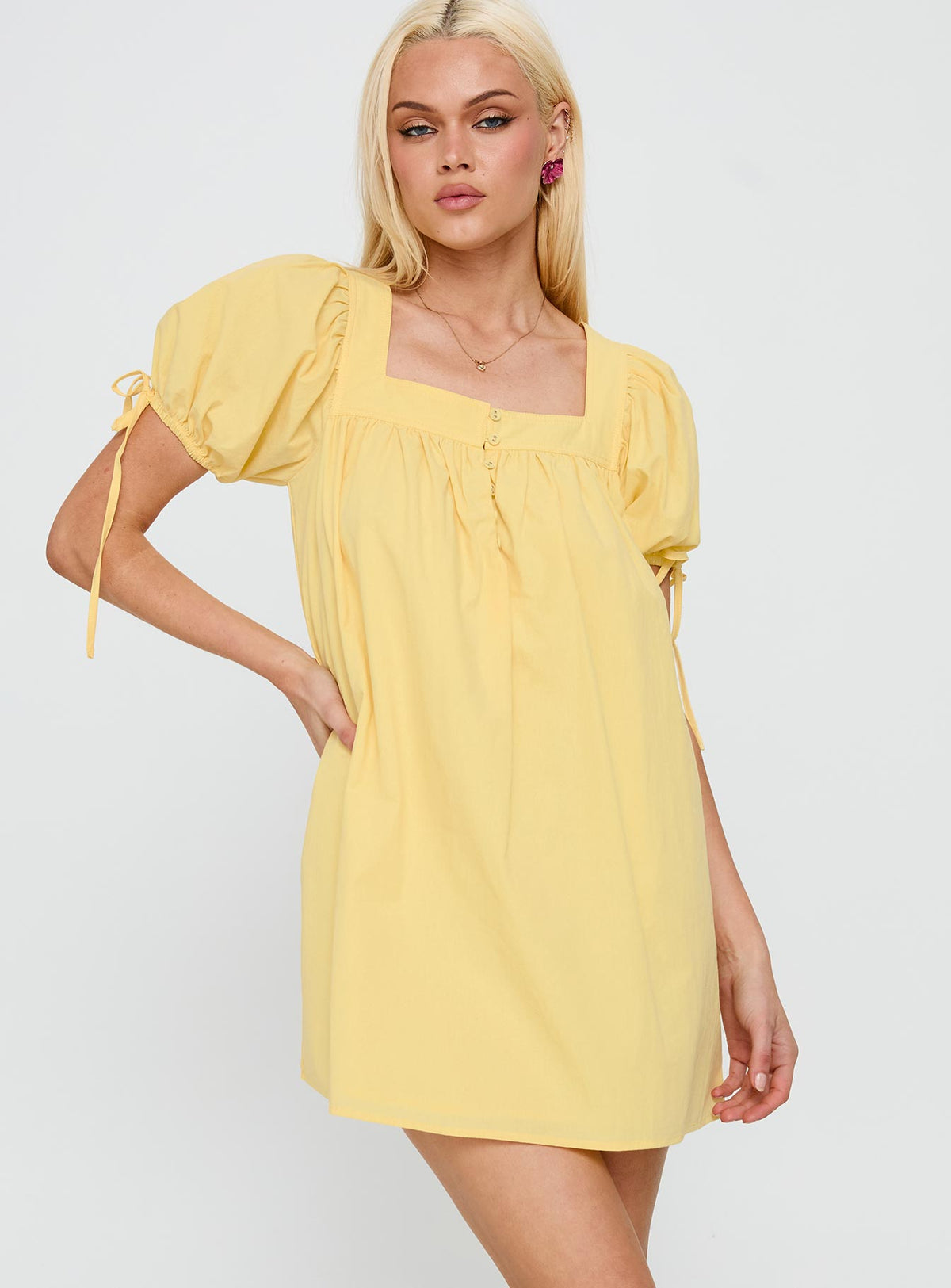 Lilibet Mini Dress Lemon