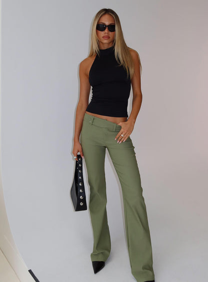 Kinkirk Flared Pants Olive Green