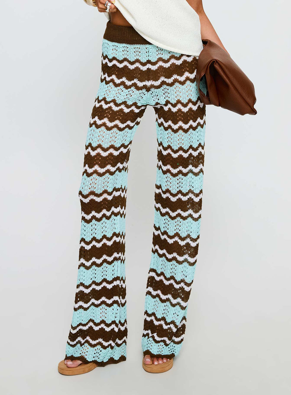 Rozia Knit Pant Blue Stripe