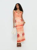 Jazina Keyhole Maxi Dress Orange Multi
