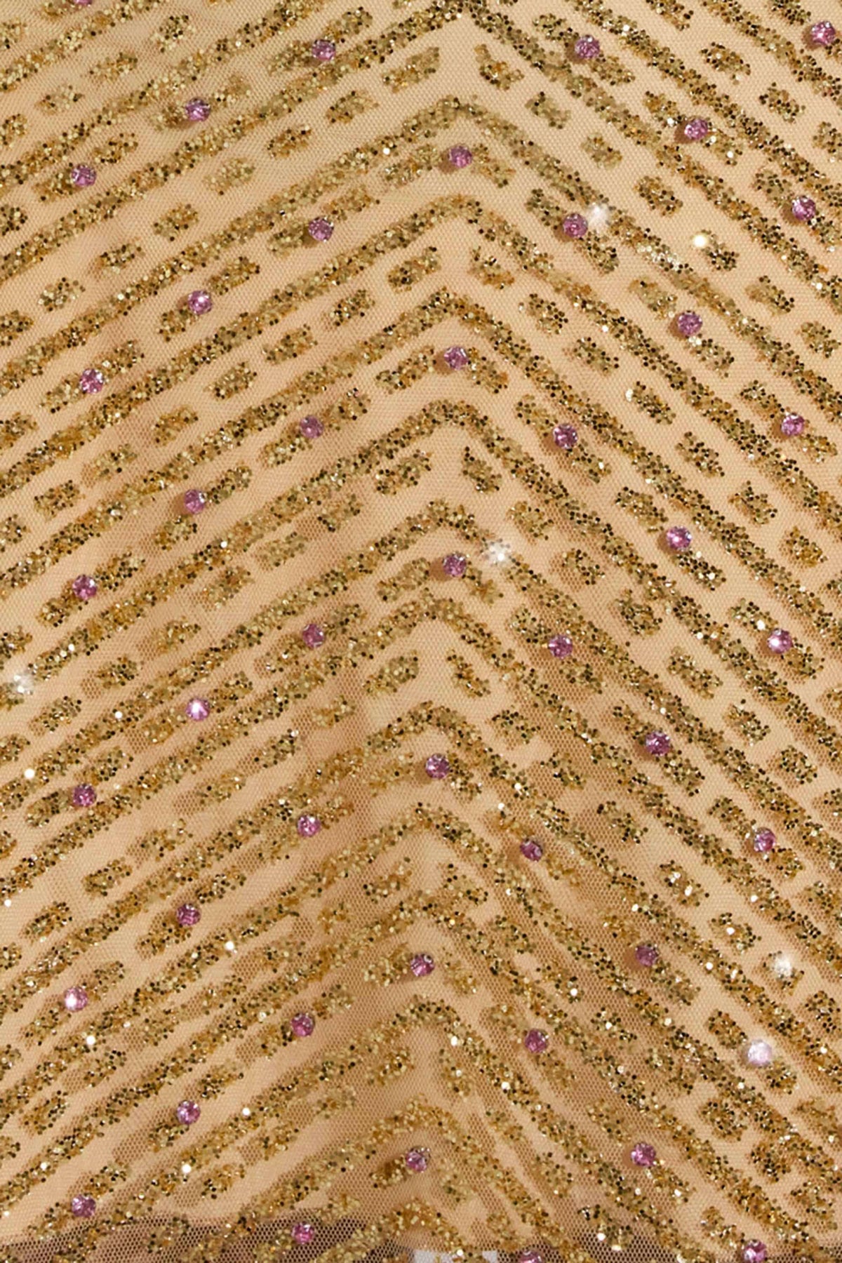 Embellished Low-Rise A-Line Micro Mini Skirt in Gold