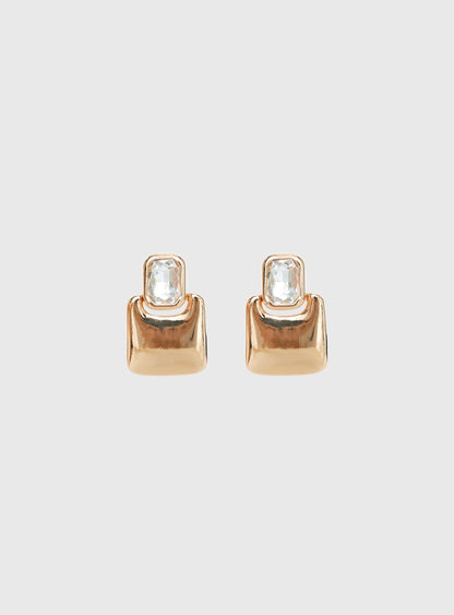 Luminary Diamante Detail Earrings Gold