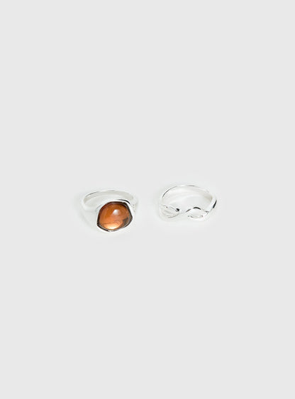 Have It All Gemstone Ring Pack Silver / Brown