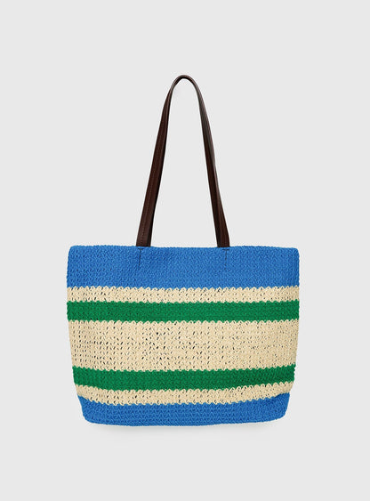 Encanto Tote Bag Blue / Green Stripe