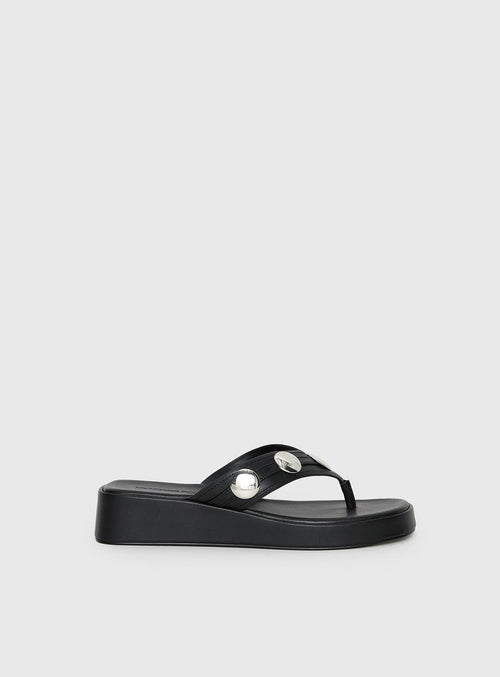 Paislee Stud Detail Sandals Black