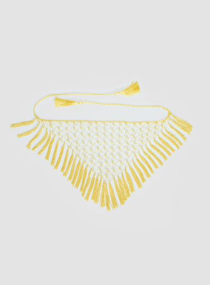 Lynnsey Beaded Tassel Wrap Belt Butter