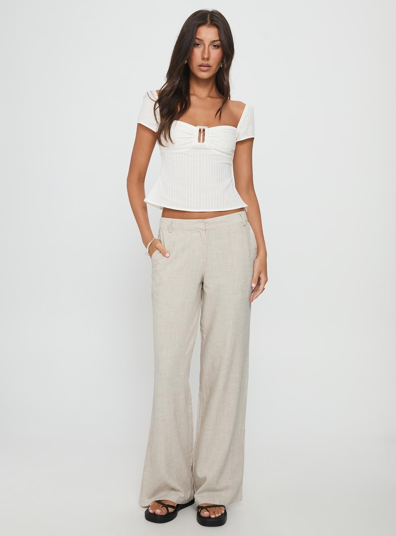 Isabetta Short Sleeve Top White