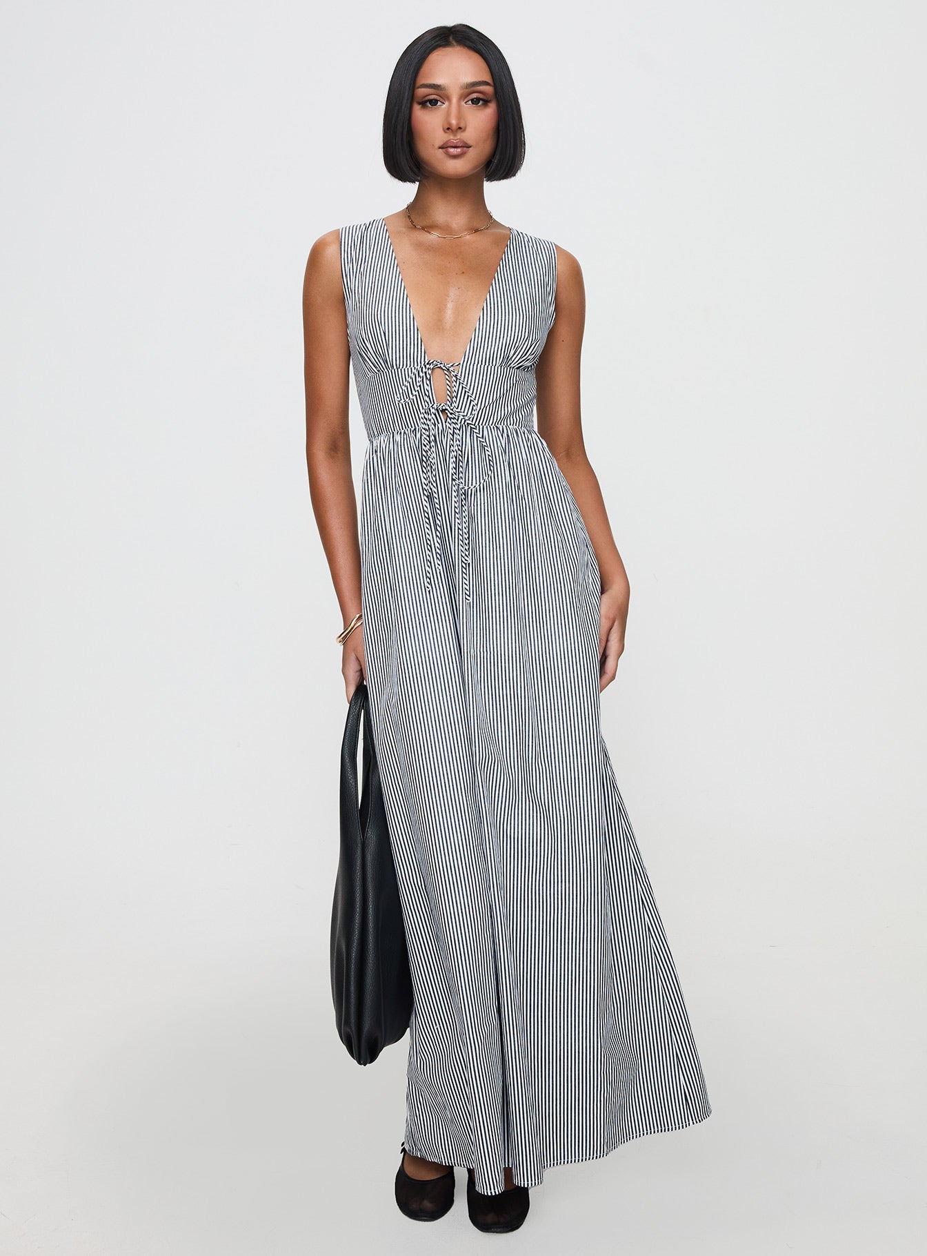 Pokey Maxi Dress Black / White Stripe