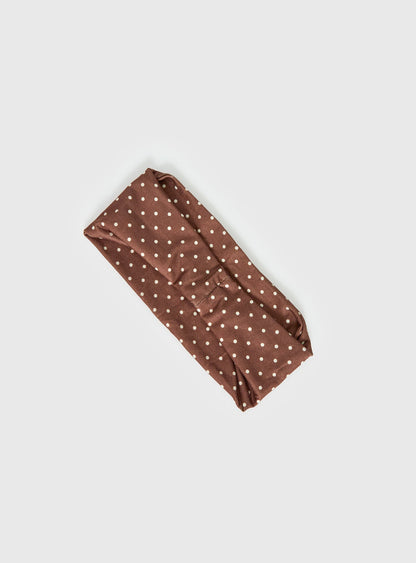 The Juney Headband Brown Polka