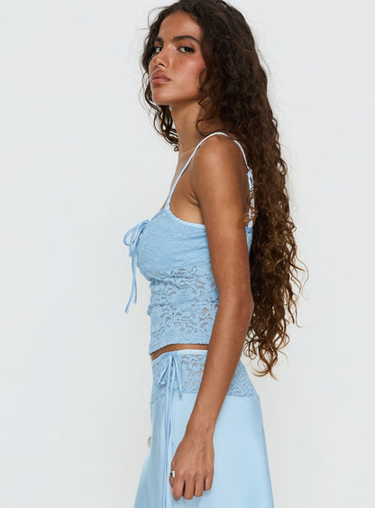 Evlin Lace Cami Top Blue