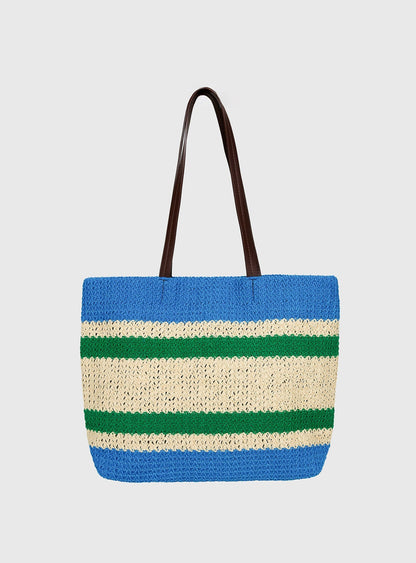 Encanto Tote Bag Blue / Green Stripe