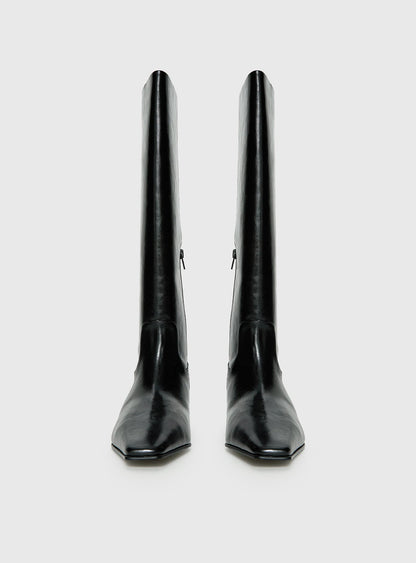 Dance For You Knee High Boots Black
