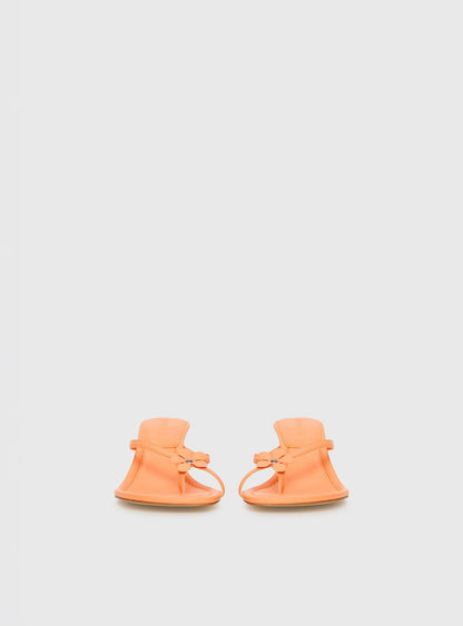 Electrified Floral Thong Heels Orange Sorbet