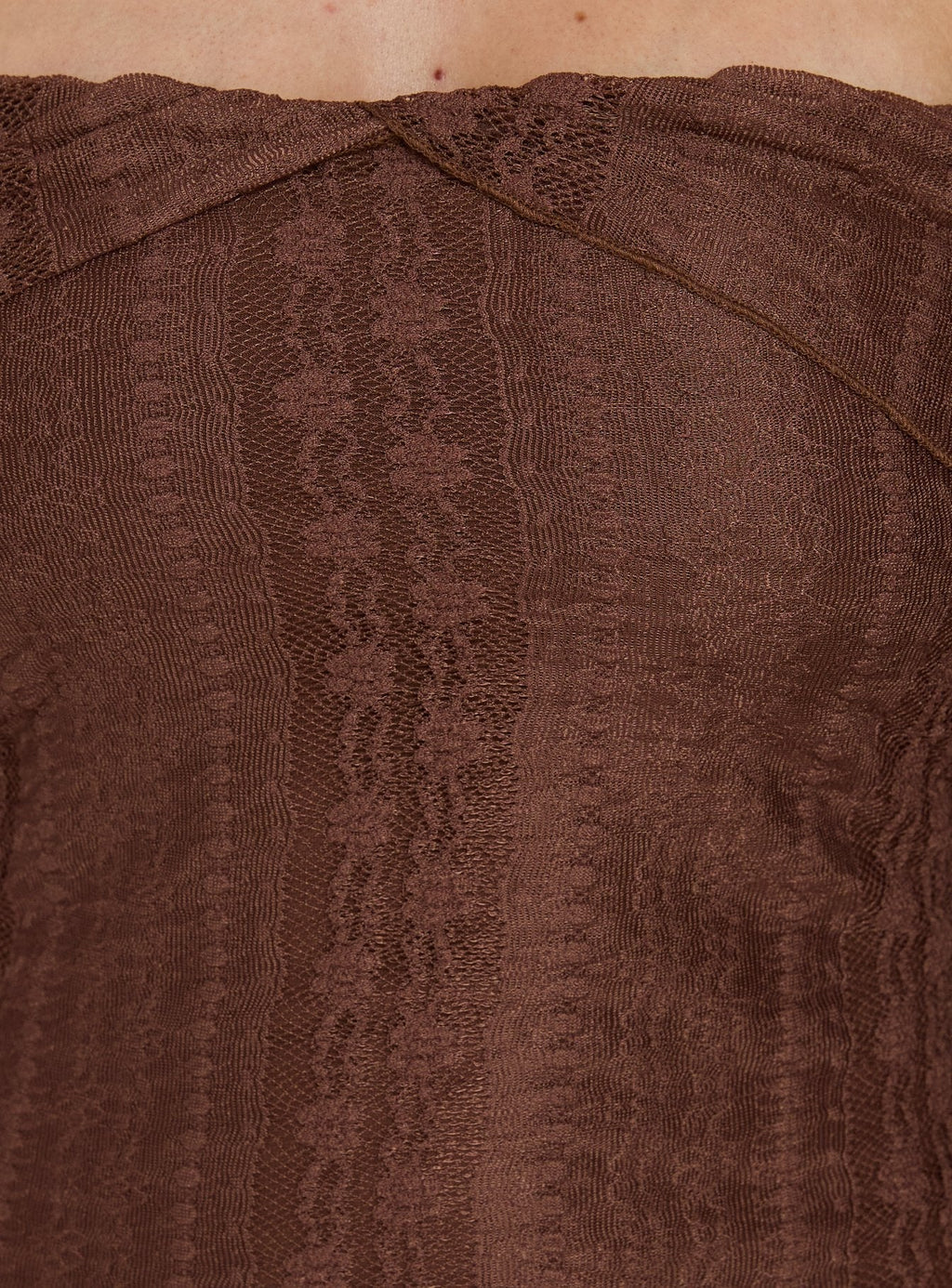 Perdita Long Sleeve Lace Maxi Dress Chocolate
