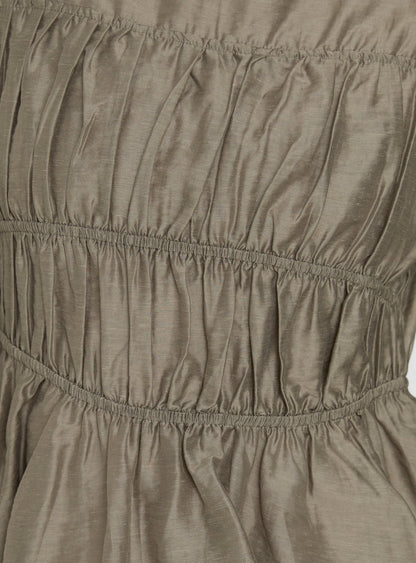 Xamira Ruched Long Sleeve Top Olive
