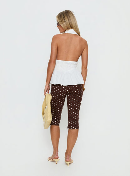 Samaira Capri Pant Brown Polka Dot