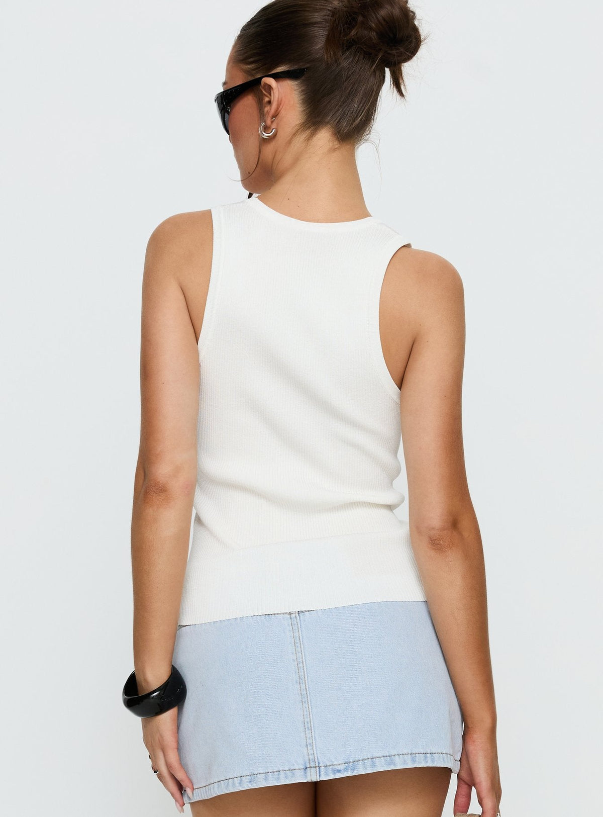Kyrella Longline Tank Top White