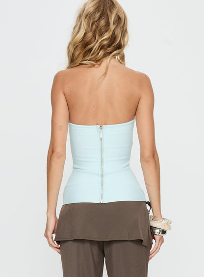 Meleana Strapless Bandage Top Ice Blue