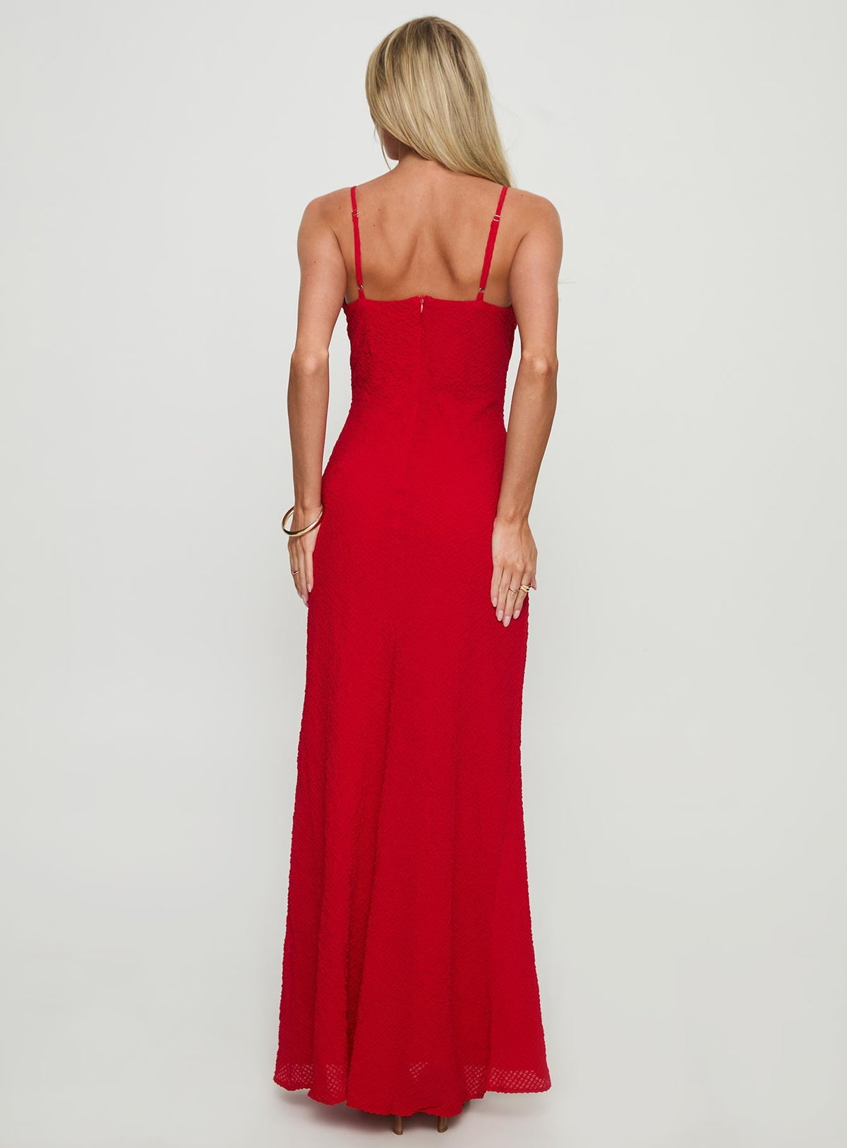 Willah Frill Trim Maxi Dress Red