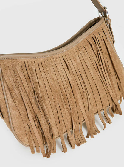 Estie Tassel Shoulder Bag Taupe