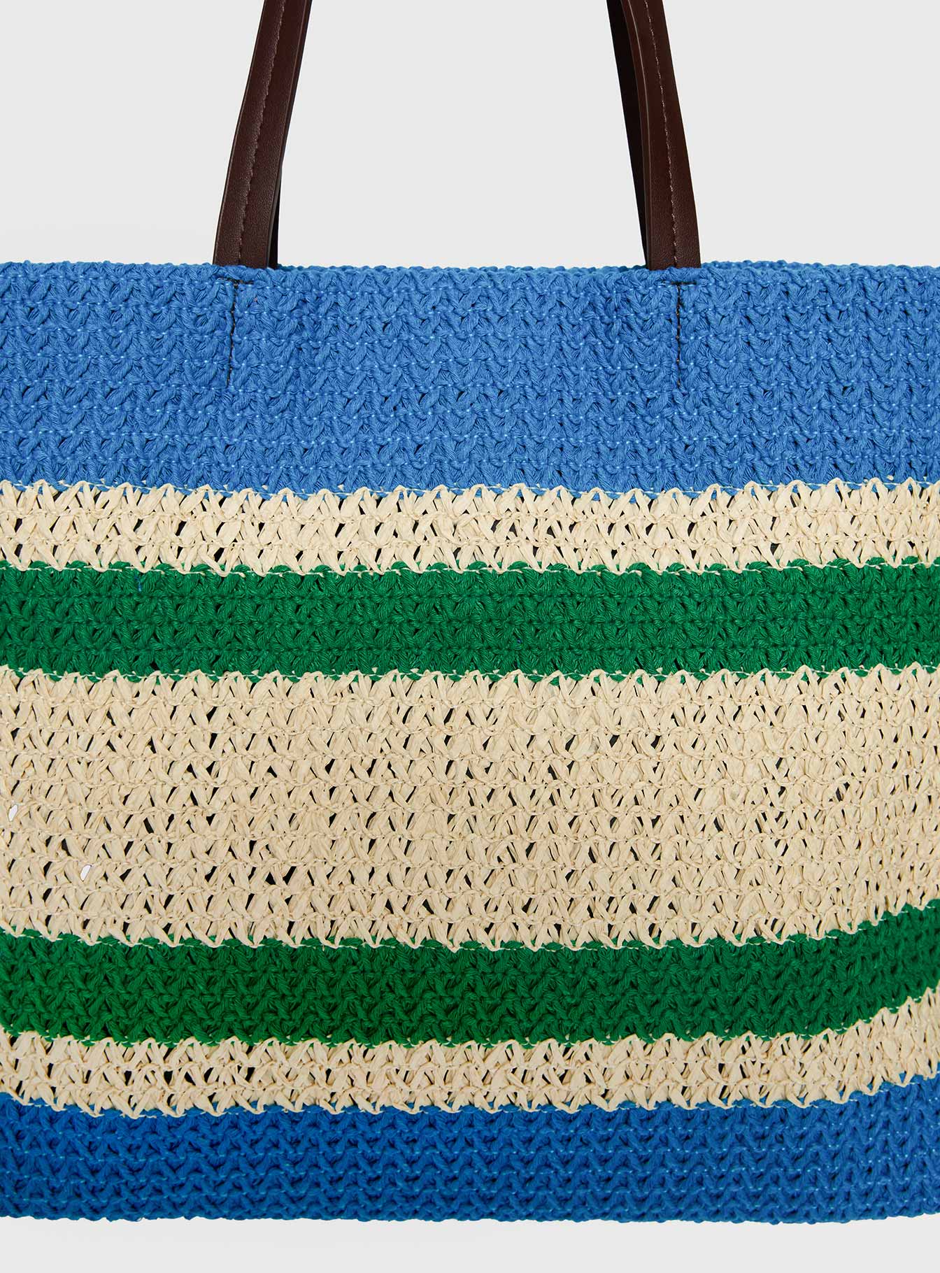 Encanto Tote Bag Blue / Green Stripe