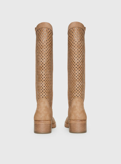 Therapy Festival Knee High Boots Natural
