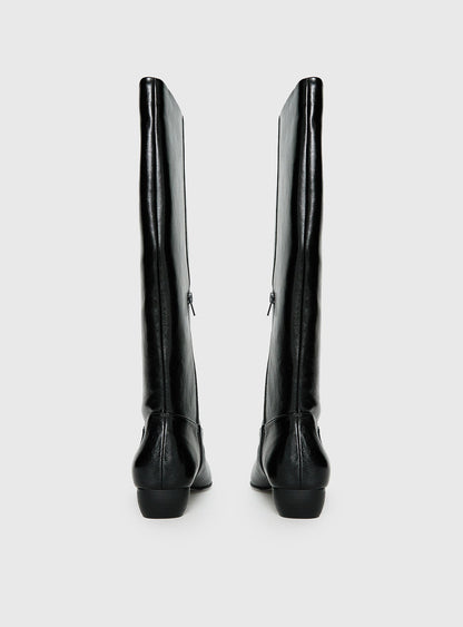 Dance For You Knee High Boots Black