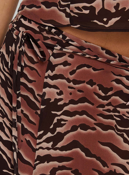 Tipsy Midi Skirt Animal Multi