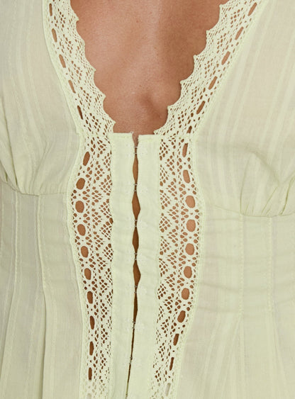 Zaylenna Lace Pleated Top Sage