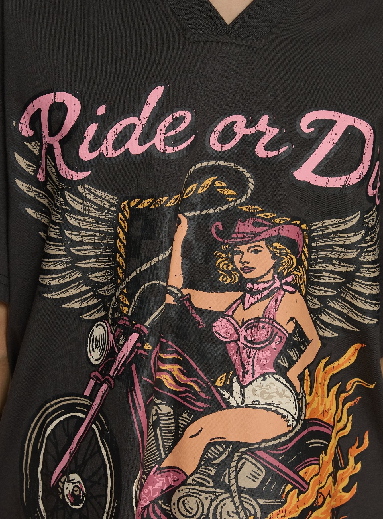 Ride or Die Daytona Oversized Graphic Tee Black