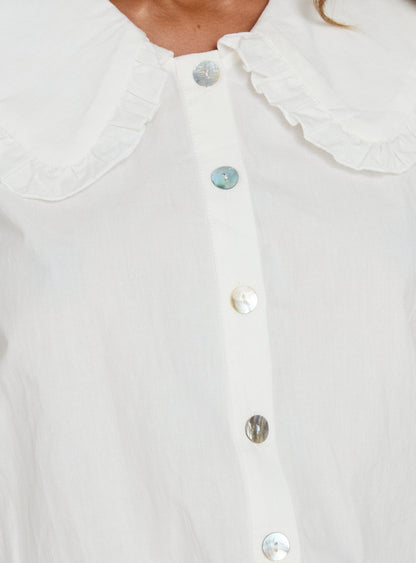 Nilufer Collared Playsuit White