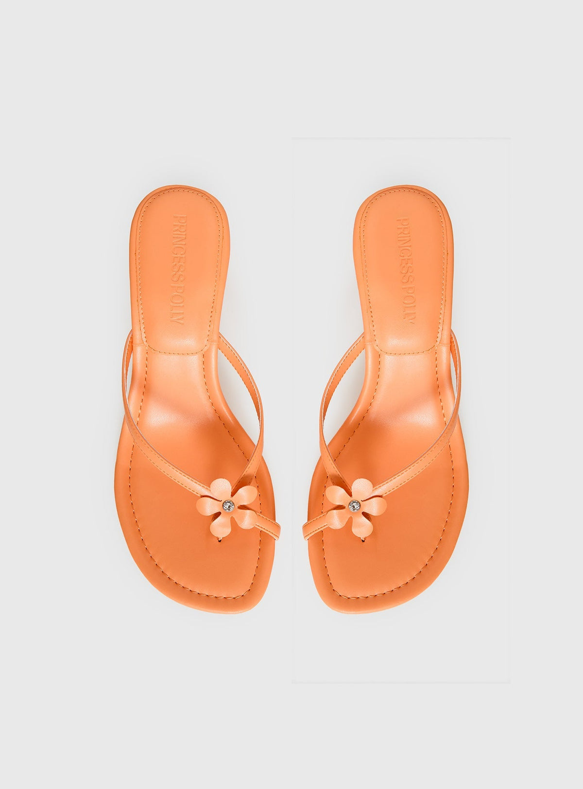 Electrified Floral Thong Heels Orange Sorbet