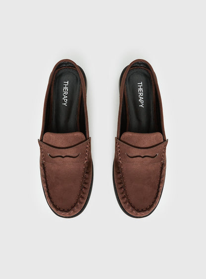 Therapy Atticus Faux Suede Slip On Loafer Brown