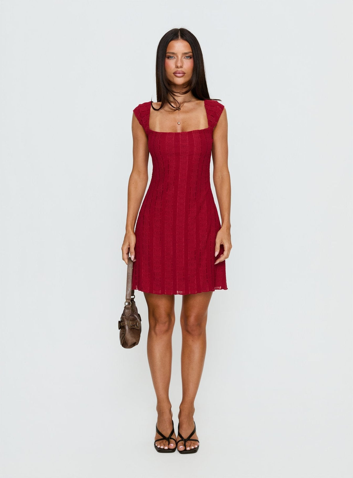 Kirrisen Textured Mini Dress Red