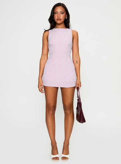 Yumiko Romper Pink Check