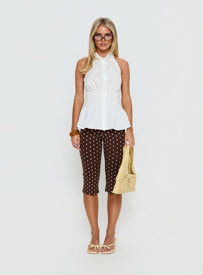 Samaira Capri Pant Brown Polka Dot