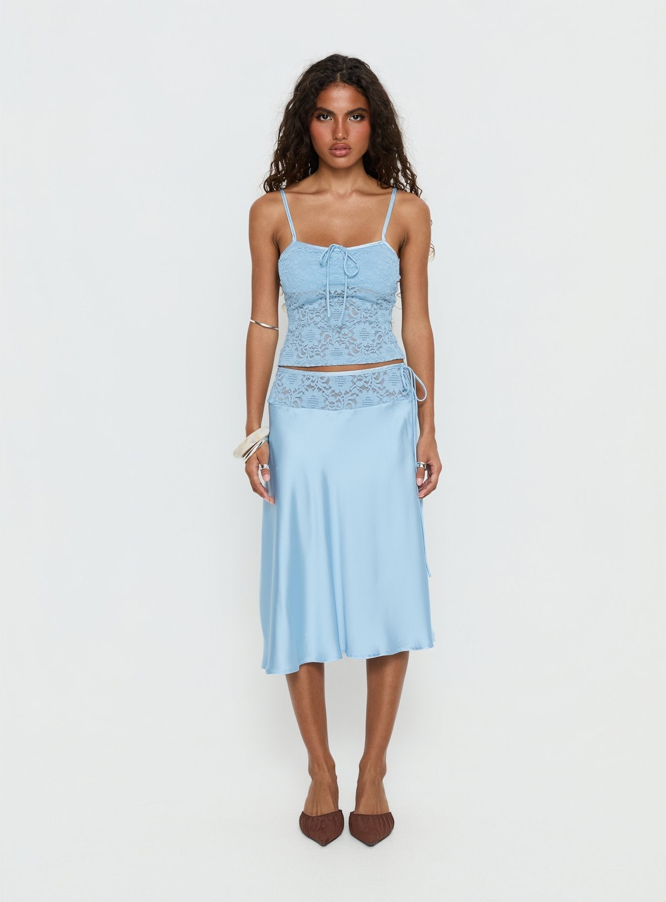 Evlin Lace Cami Top Blue