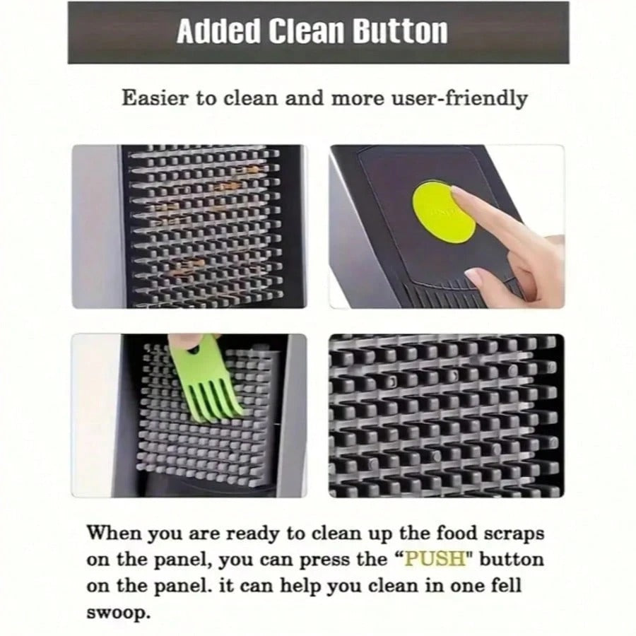 [Vegetable Slicer] 16-In-1 Vegetable Chopper, Professional Onion Chopper, Multi-Functional Food Chopper, Kitchen Vegetable Slicer And Dicer, Vegetable Chopper With 8 Blades, Carrot Chopper With Container Father Gift