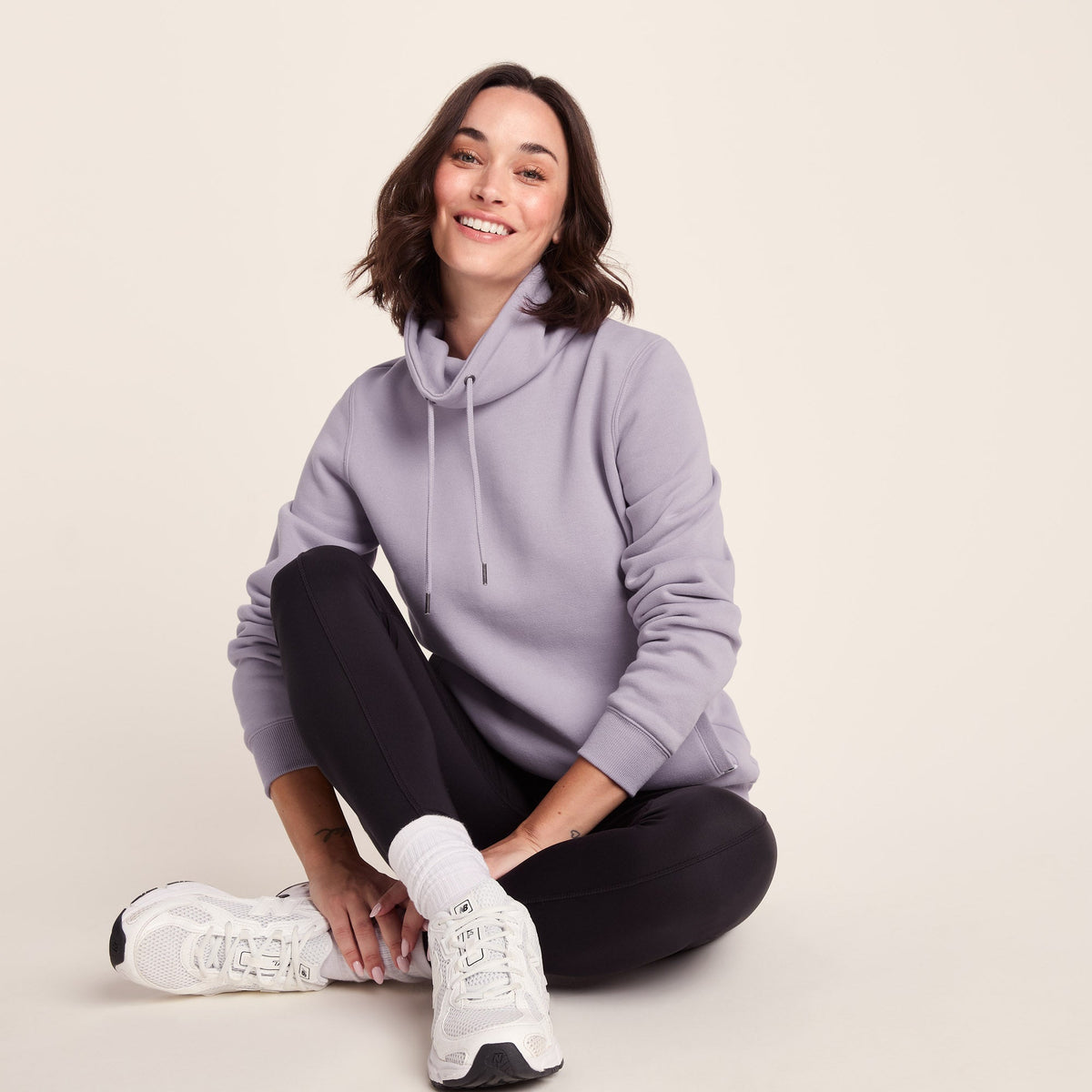 Abigail Womens Supersoft Funnel Neck Sweat - Lavender Grey