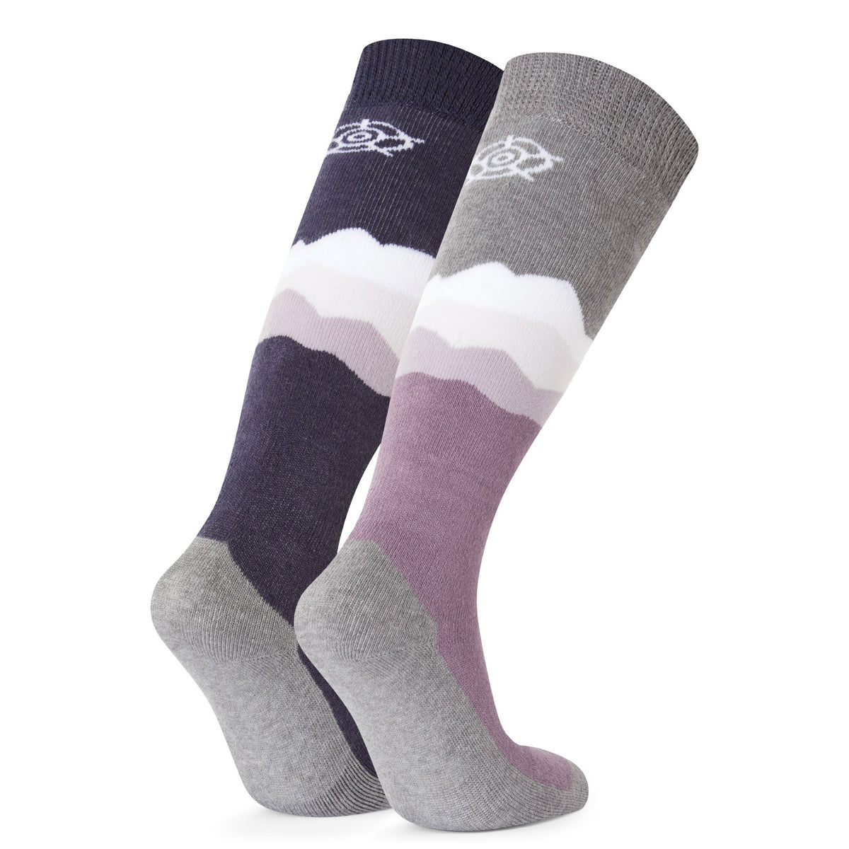 Allevard Womens Ski Socks - Lavender Grey/Oxford Blue